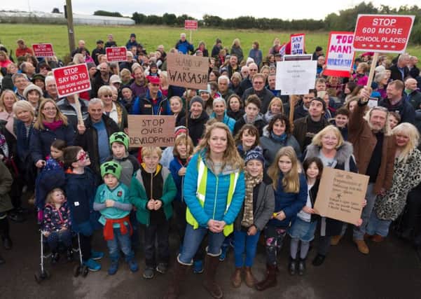 A protest against the homes in Warsash held in November