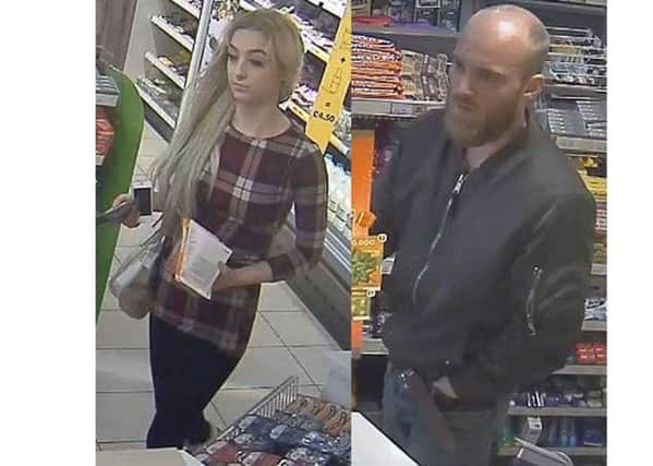 Two people police want to speak to after a cloned credit card was used in a Waterlooville petrol station