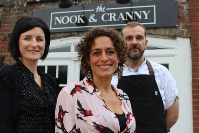 Malcolm Goble and his wife Christine with Alex Polizzi, centre