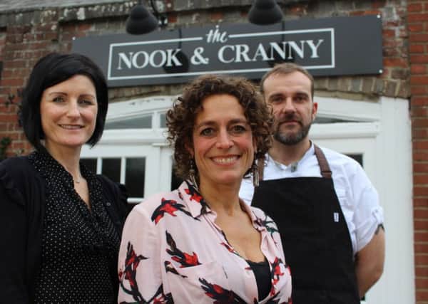 Malcolm Goble and his wife Christine with Alex Polizzi, centre