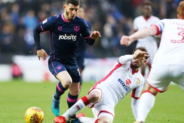 Pompey's Conor Chaplin in today's League One win at MK Dons. Picture: Joe Pepler/Digital South