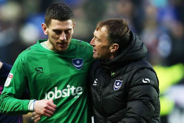 Pompey goalkeeper Luke McGee after yesterday's win at MK Dons. Picture: Joe Pepler/Digital South