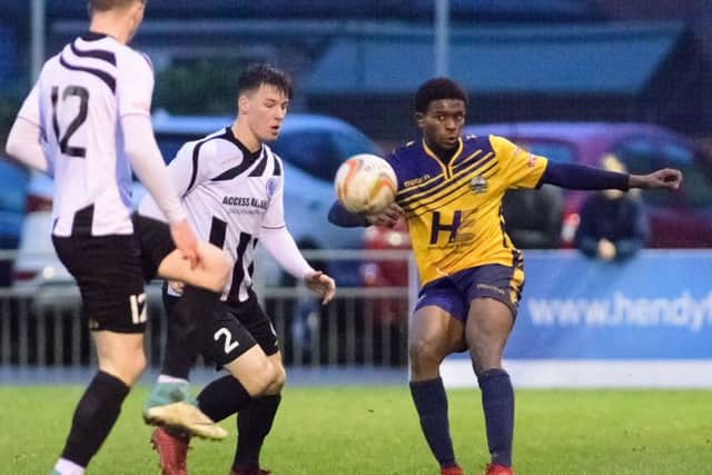 tephane Bombalenga scored for Gosport Borough in their league win.
Picture: Keith Woodland