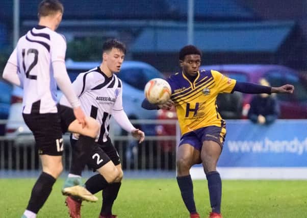 tephane Bombalenga scored for Gosport Borough in their league win. 
Picture: Keith Woodland