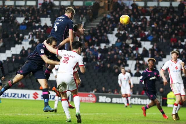 Matt Clarke scored Pompey's equaliser on 84 minutes Picture: Joe Pepler