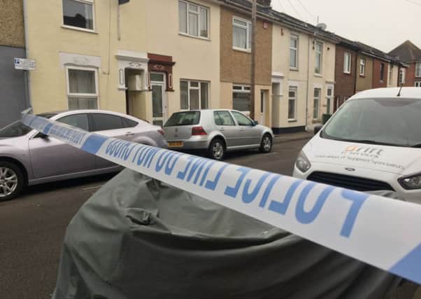 Police scenes of crimes officers investigating in Fratton after the death of an 18-year-old man
