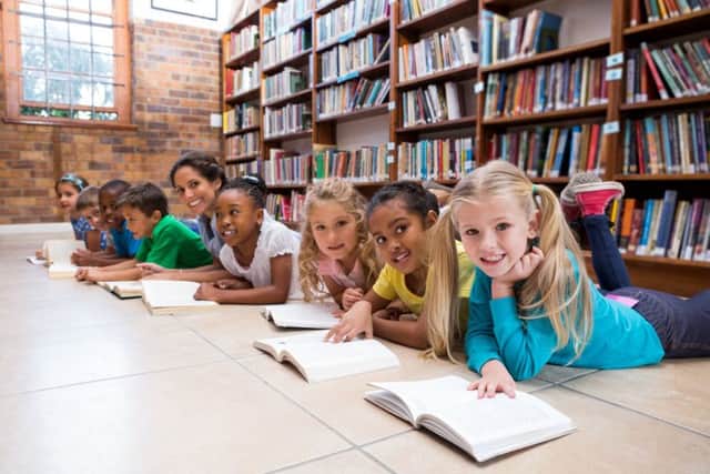 Children enjoying the library