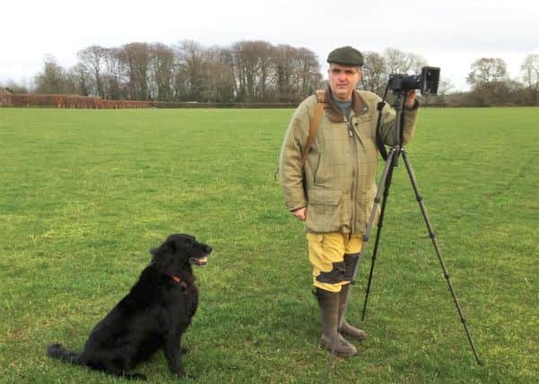 Photographer Julian Gazzard with his trusty dog, Alf