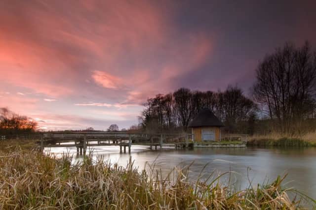 Sunset over Eel Trap near Longstock