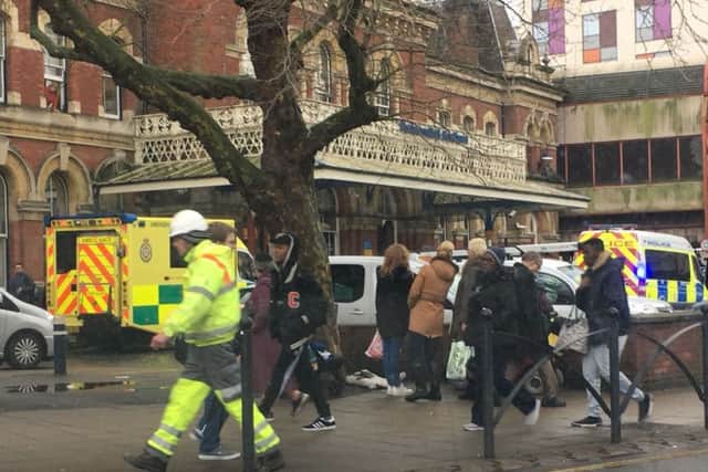 Emergency services were called to Portsmouth and Southsea train station.