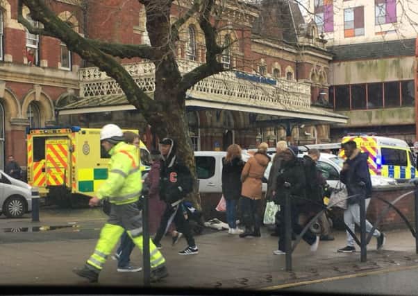 Emergency services were called to Portsmouth and Southsea train station.