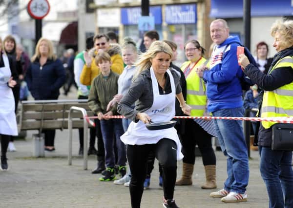 The pancake race in Waterlooville. Picture by Malcolm Wells