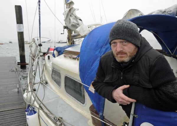 Ray Langwell who is in a running battle with Gosport Borough Council over the illegal mooring of his boat at The Hardway in Gosport.
Picture Ian Hargreaves  (181099-1)