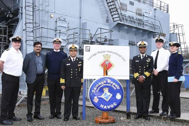 The Indian delegation at HMS Collingwood