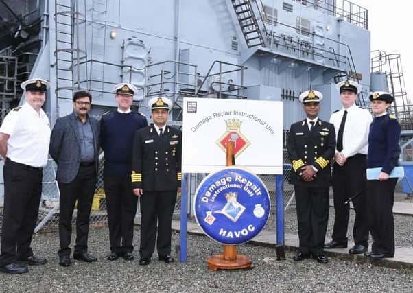 The Indian delegation at HMS Collingwood