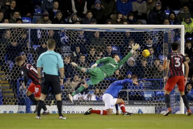 Adam Armstrong opens the scoring for Blackburn. Picture: Robin Jones