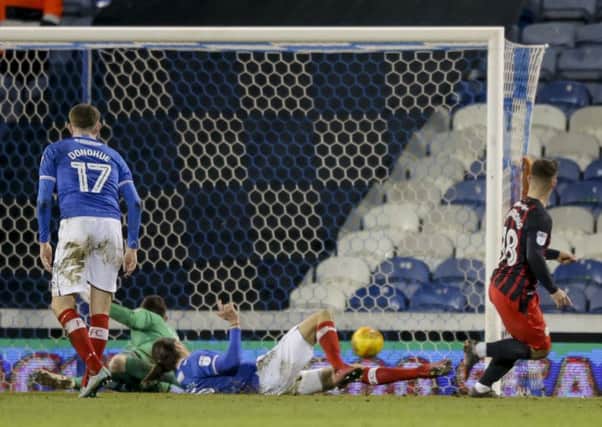Adam Armstrong hit the winner for Blackburn against Pompey. Picture: Robin Jones