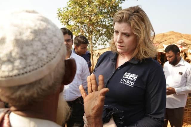 Penny Mordaunt visits Cox's Bazar in Bangladesh to announce 12m funding for the Rohingya crisis. Picture: DFID