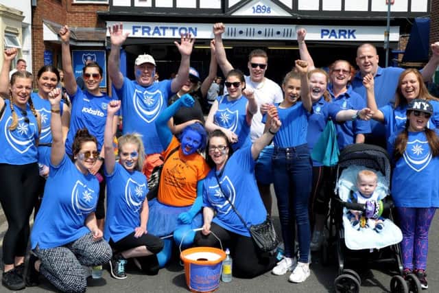 Blue Day fundraising walkers leave Fratton Park in 2016