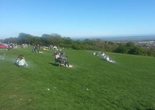 People soaking up the sun on Portsdown Hill outside Portsmouth. The CPRE wants to see green belts created outside Hampshire's towns and cities
