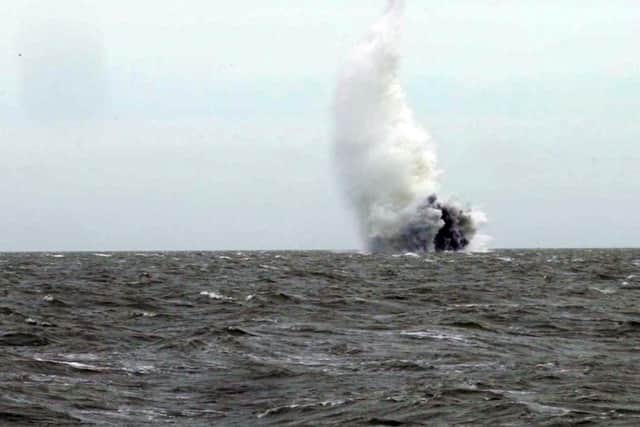 Portsmouth-based Royal Navy divers have destroyed the Second World War bomb. Picture: Royal Navy