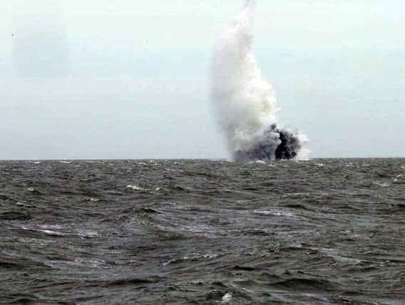 Portsmouth-based Royal Navy divers have destroyed the Second World War bomb. Picture: Royal Navy