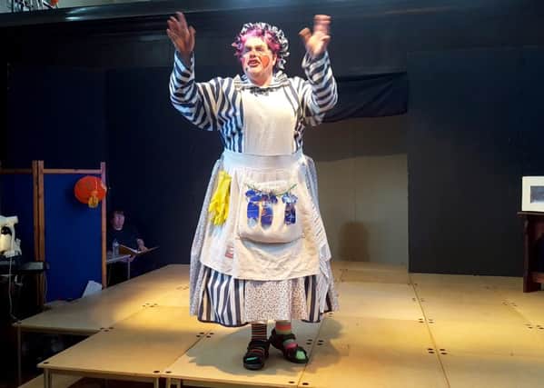 Canon Bob White as the dame in the St Mary's Parish pantomime 2017