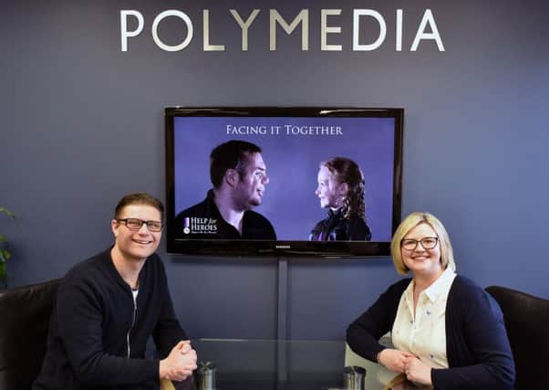 Polymedia director of client services Graeme Patfield and managing director Jo Kedward