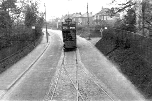 A Portsdown & Horndean Light Railway tram car somewhere in London Road. Does anyone recognise the location?