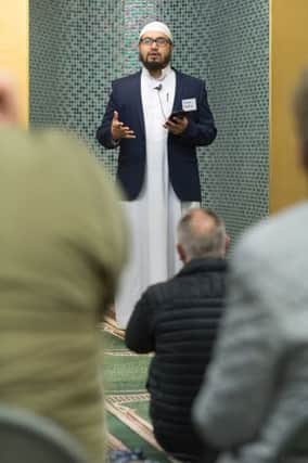 Iman Habib address's the visitors to the open day at Portsmouth Central Mosque     

Picture: Keith Woodland