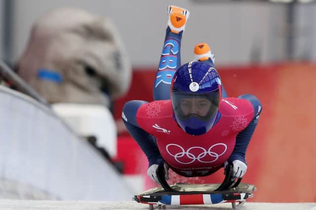 Lizzy Yarnold in action in PyeongChang, South Korea
