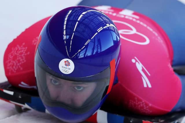 Lizzy Yarnold in action in PyeongChang, South Korea