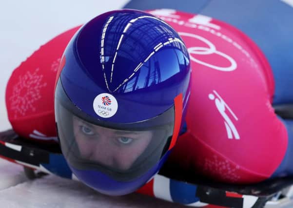Lizzy Yarnold in action in PyeongChang, South Korea