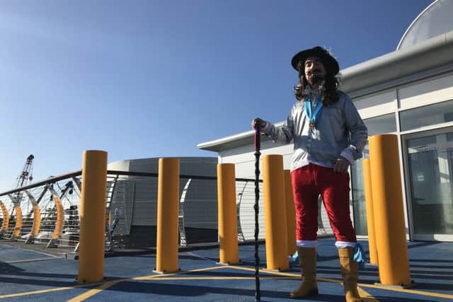 Daniel Williams as King Charles I at Portsmouth Car Ferry Terminal, Gunwharf. Picture: Byron Melton