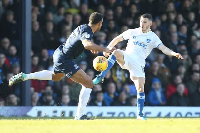 Pompey Conor Chaplin in today's League One match against Southend. Picture: Joe Pepler/Digital South