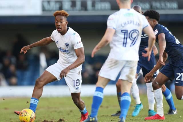 Jamal Lowe was the source of Pompey spark. Picture: Joe Pepler