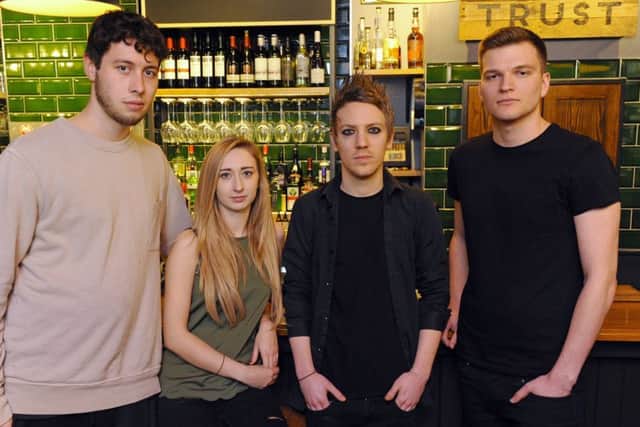 King Street Tavern staff, left to right, Beren Marshall, 20, Kate Hutchison, 21, manager Mike Bailey, 28 and Matt Lucas, 23.Picture by:  Malcolm Wells