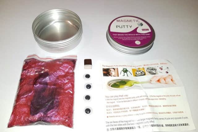 An example of magnetic putty was tested for seven times the legal limit for arsenic.