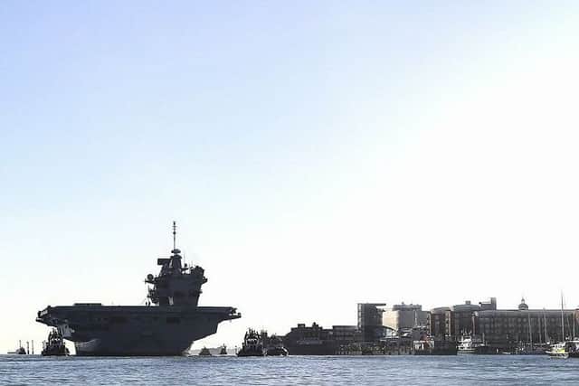 The HMS Queen Elizabeth photo was on the Royal Navy website.