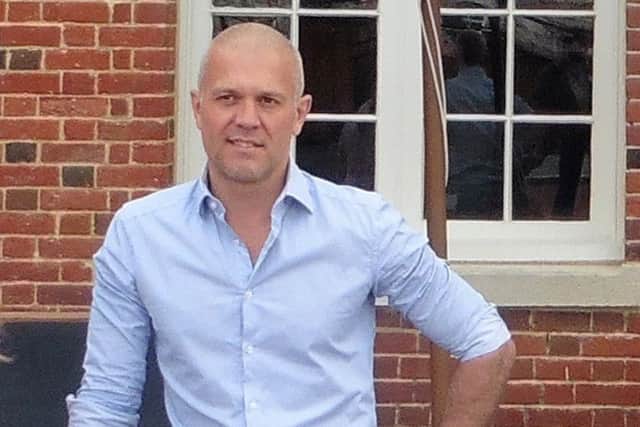 Landlord Ben Bartrip outside The Victualler Harbourside Bar & Restaurant in Royal Clarence Parade, Gosport