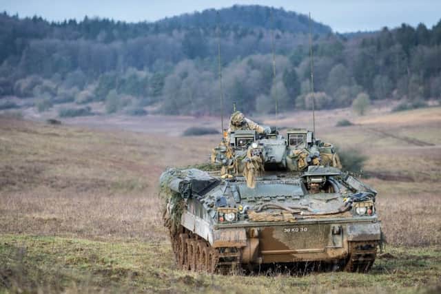A Warrior Armoured Vehicle on exercise as 

soldiers from 1PWRR (The Tigers) tackle NATO Exercise Allied Spirit 8