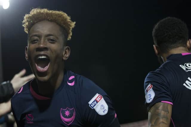 Jamal Lowe helped fire Pompey to success at Fleetwood. Picture: Mark Robinson