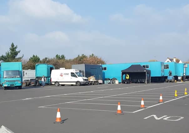 Film crews in Stokes Bay, Gosport. Picture: Kevin Casey