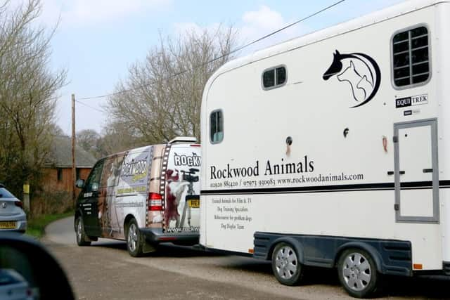 A movie van carrying 'animal starts' into the village.

Picture: Habibur Rahman