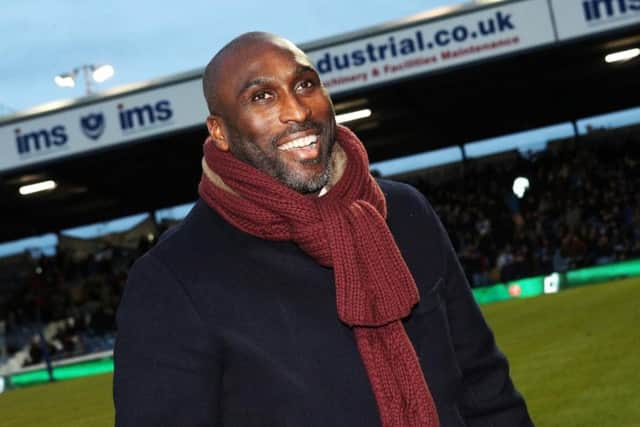 Sol Campbell on his return to Fratton Park in December. Picture: Joe Pepler