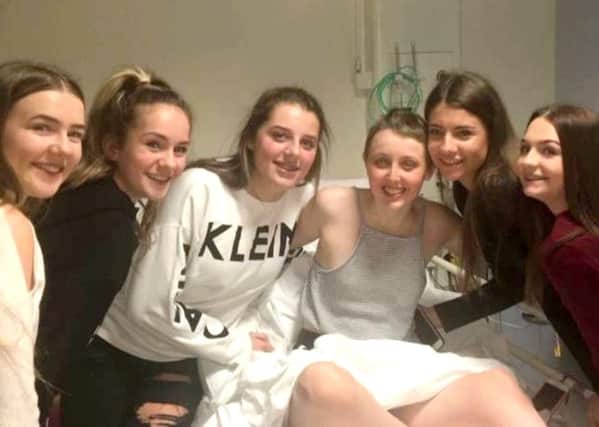 Katie, third from right, with friends, left to right, Grace O'Connor, Demi Scott, Charlie Balloqui, Elise Pressley and Bryony Sutton