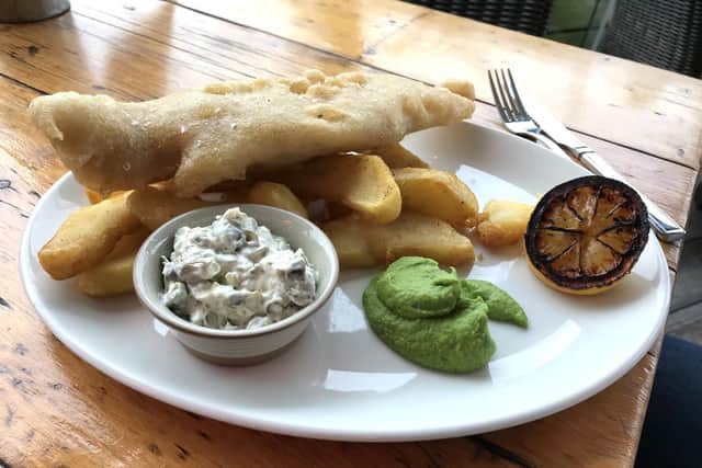 Upham ale-battered haddocks and hand cut chips