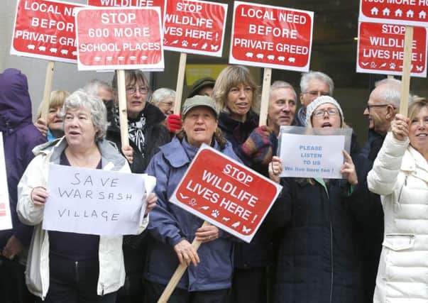 Warsash residents at a previous protest against housing proposals