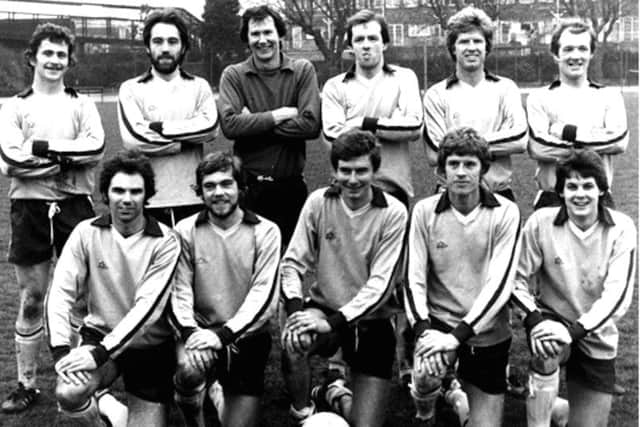 In 1979-80 Leigh Park United won the Portsmouth Senior Cup semi-final beating Locks Heath 3-1.  Did they win the competition?  Back row l to r: Geoff White, Jim Farrell, Dave Rock, Pete Camfield, Dick Cade, Phil Camfield. Front; Mick Metcalf, Jim Scullion, Bryan Burnett, Steve Cade, Mick Leeson. Picture: Ralph Cousins collection