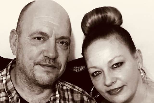 Andy Dorey, 50, of Wecock, and his partner Caroline Dawson. They've launched a petition to keep James Bulger's killer locked behind bars for the rest of his life.